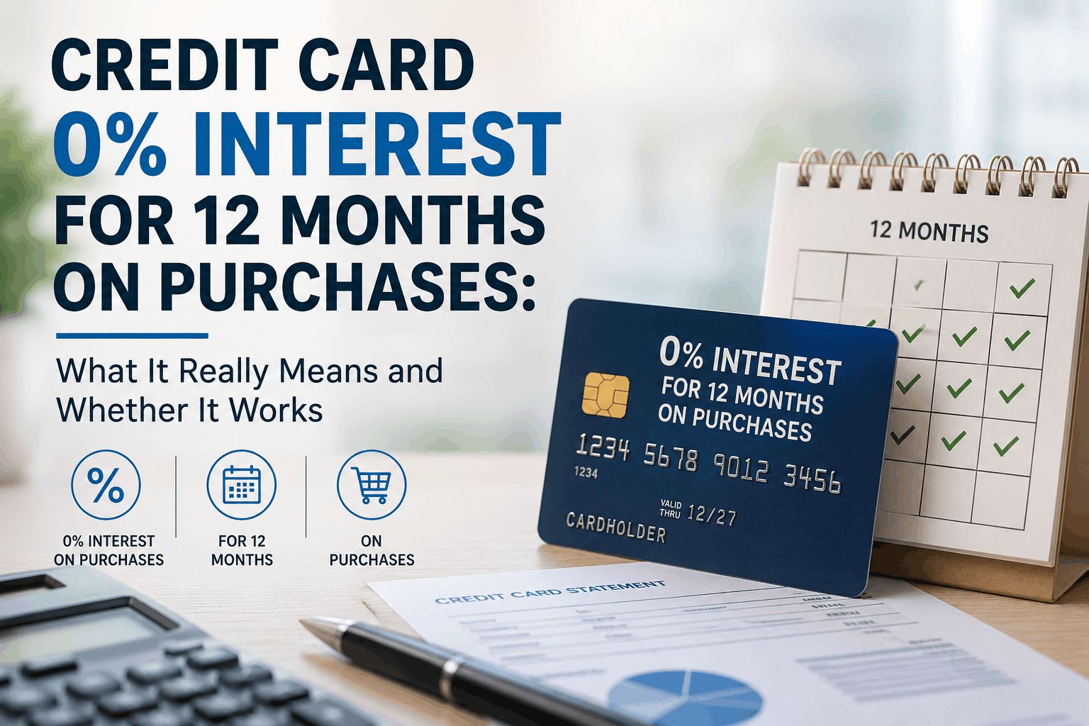 Credit Card 0 Interest for 12 Months on Purchases: What It Really Means and Whether It Works