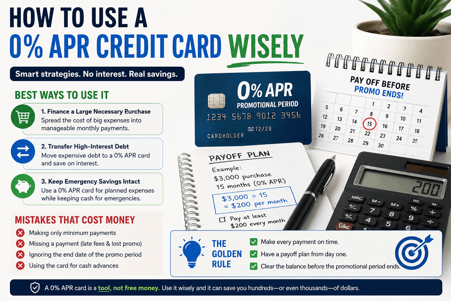 How to Use a 0% APR Credit Card Wisely (And Actually Benefit From It)